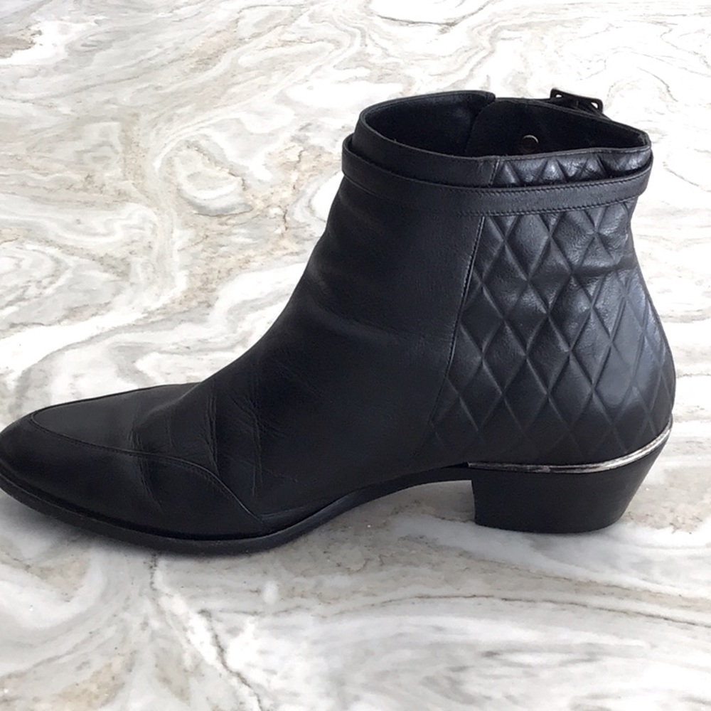 Chloe black leather booties.